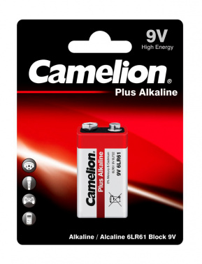 Батарейка Camelion 6LR61-BP1 9V 550mAh (1шт) блистер Plus Alkaline